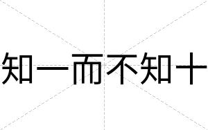 知一而不知十