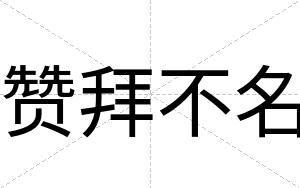 赞拜不名