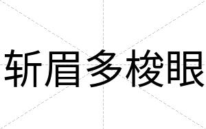 斩眉多梭眼