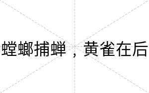 螳螂捕蝉﹐黄雀在后